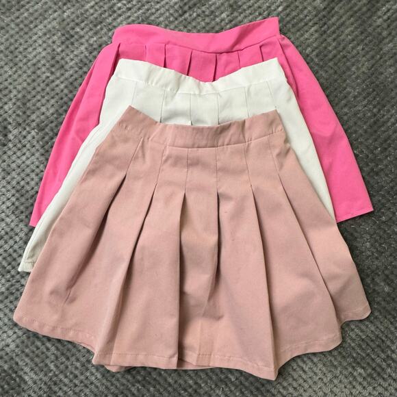 SHEIN Girl Solid Pleated Tennis Skirt Bundle Size 8Y Cute Girly Fashion Summer - Picture 1 of 8